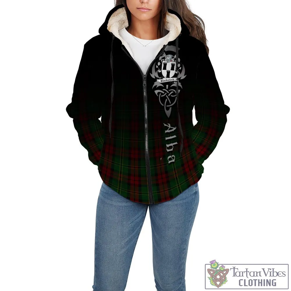 Blackstock Hunting Tartan Sherpa Hoodie Featuring Alba Gu Brath Family Crest Celtic Inspired