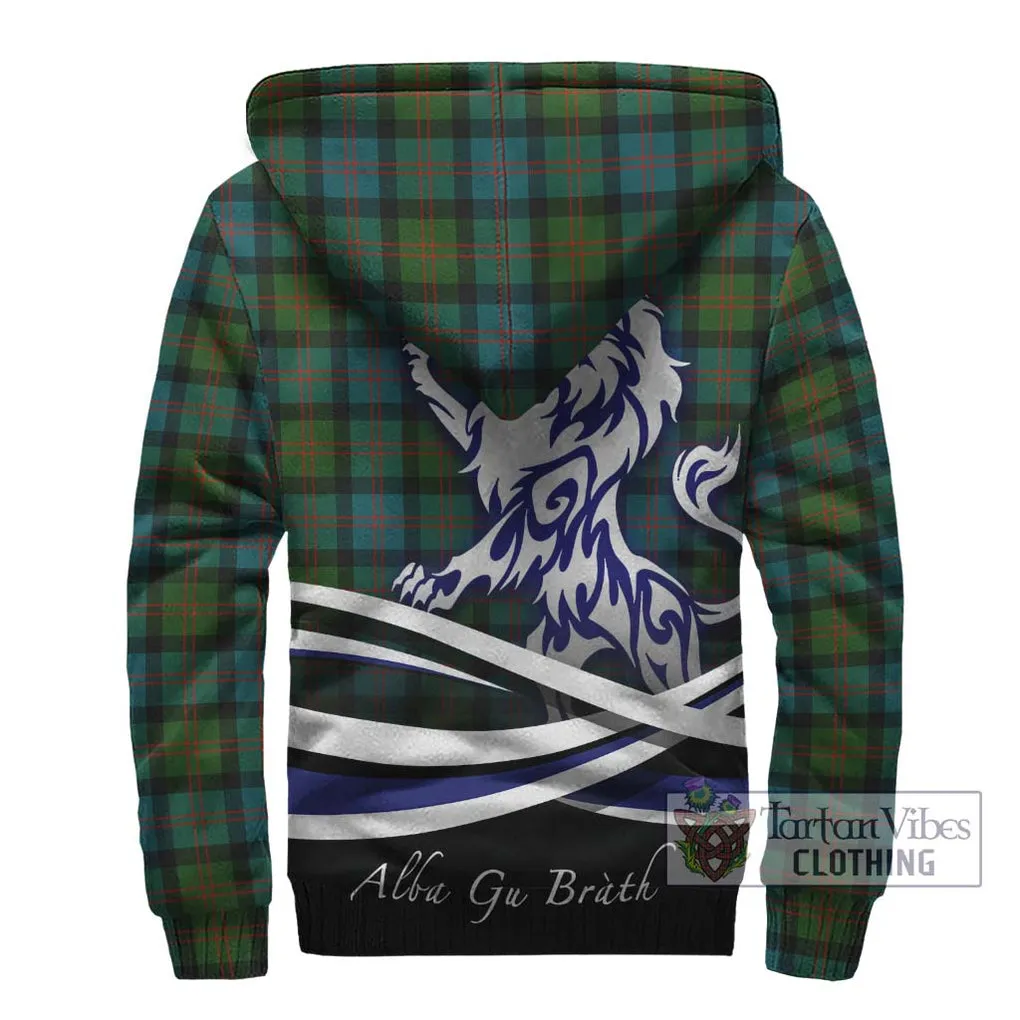 Blair Ancient Tartan Sherpa Hoodie with Alba Gu Brath Regal Lion Emblem