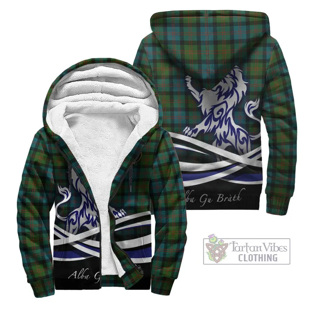 Blair Ancient Tartan Sherpa Hoodie with Alba Gu Brath Regal Lion Emblem