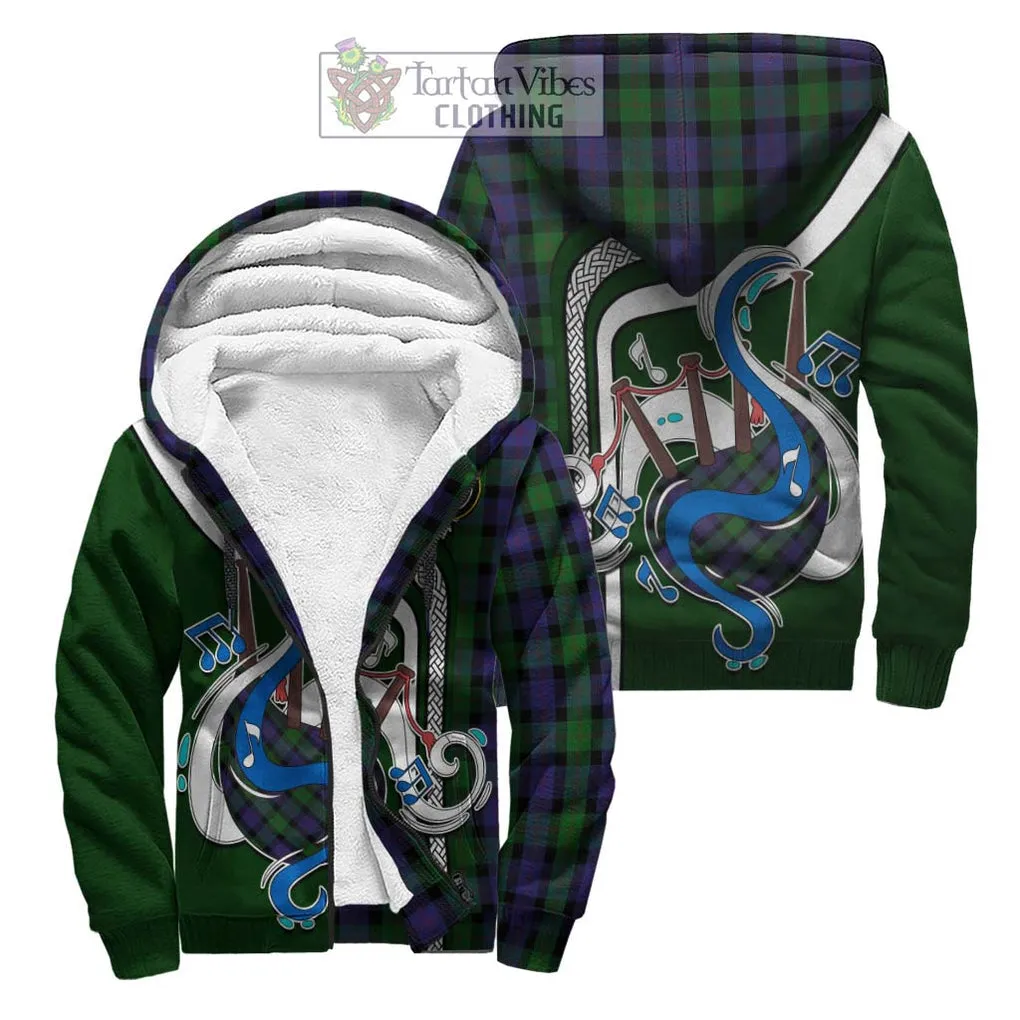 Blair Tartan Sherpa Hoodie with Epic Bagpipe Style