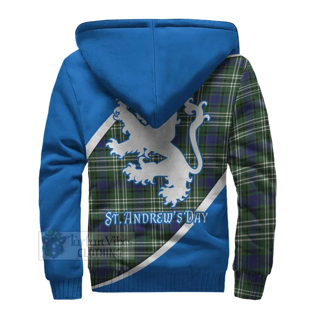 Blyth Family Crest Tartan Sherpa Hoodie Celebrate Saint Andrew's Day in Style