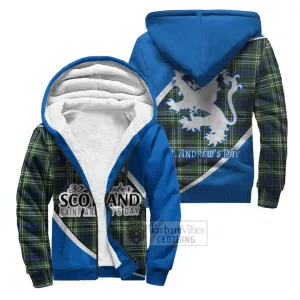 Blyth Family Crest Tartan Sherpa Hoodie Celebrate Saint Andrew's Day in Style