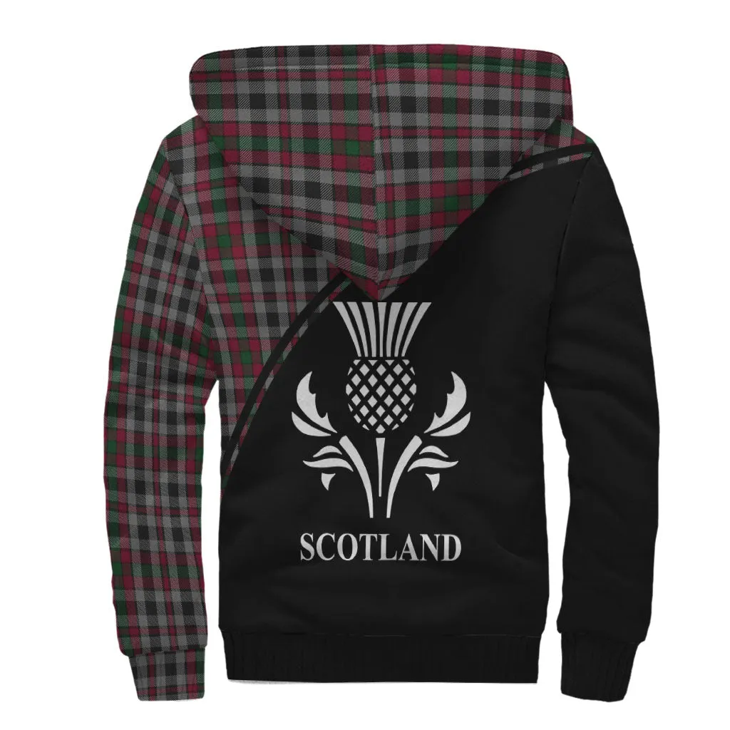 Borthwick Tartan Sherpa Hoodie with Family Crest Curve Style