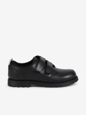 BOSS Boys Leather Derby Shoes in Black