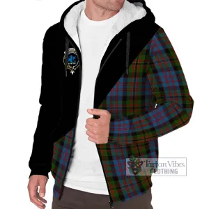 Bowie Tartan Sherpa Hoodie with Family Crest and Military Logo Style