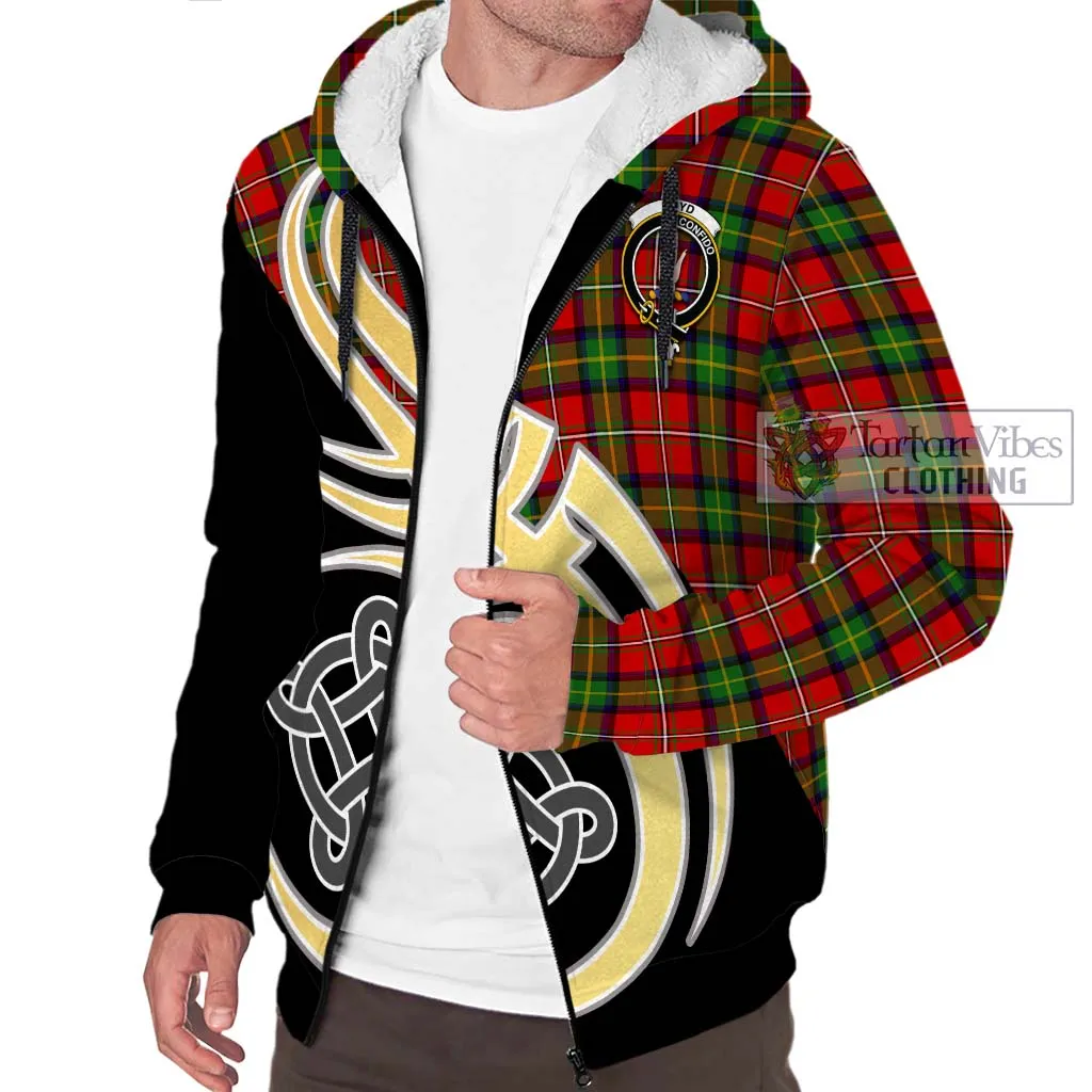 Boyd Tartan Sherpa Hoodie with Family Crest and Celtic Symbol Style