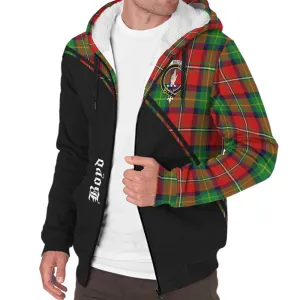 Boyd Tartan Sherpa Hoodie with Family Crest Curve Style