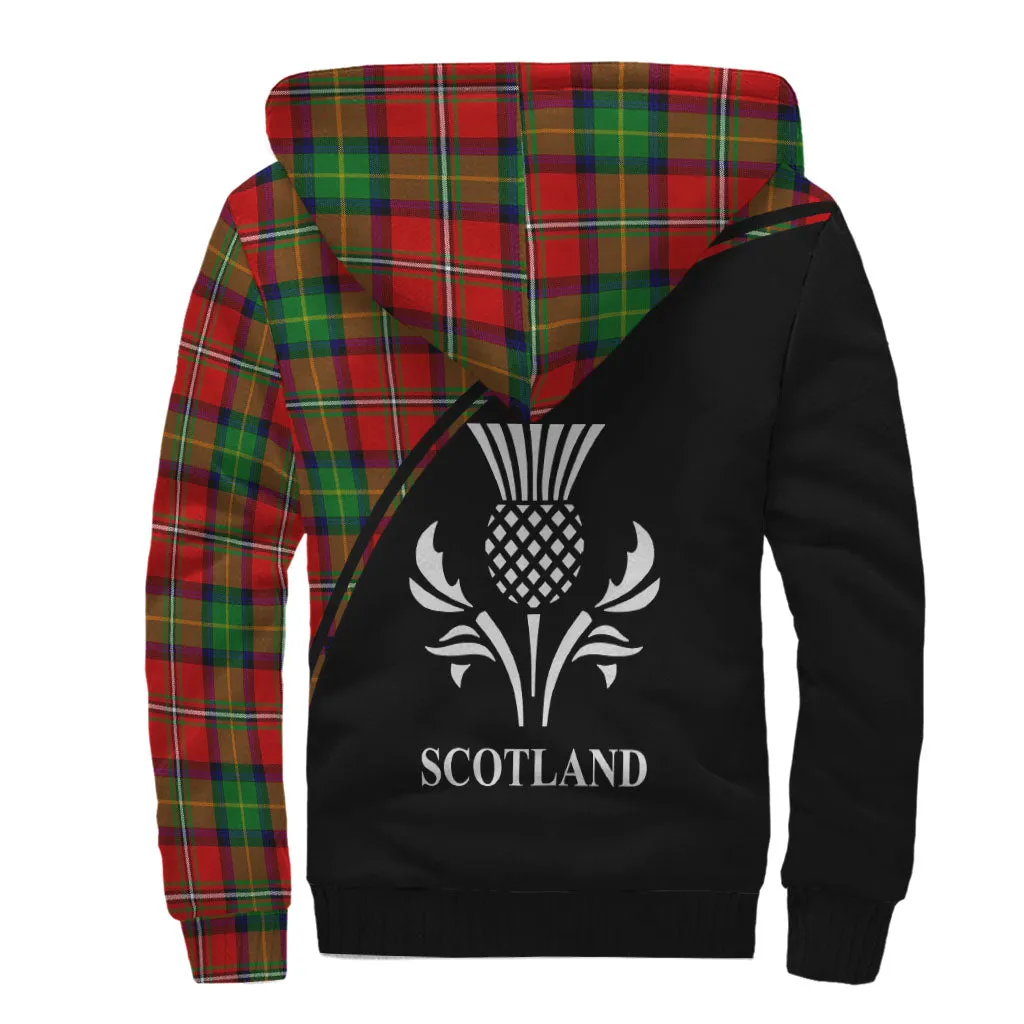 Boyd Tartan Sherpa Hoodie with Family Crest Curve Style