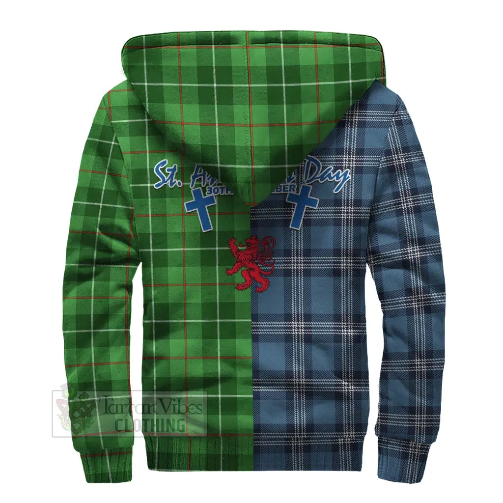 Boyle Tartan Sherpa Hoodie Happy St. Andrew's Day Half Tartan Style