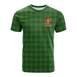 Brennan Irish Clan Tartan Cotton T-shirt with Coat of Arms