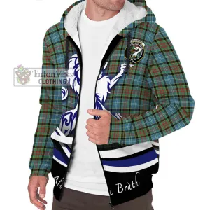 Brisbane Tartan Sherpa Hoodie with Alba Gu Brath Regal Lion Emblem