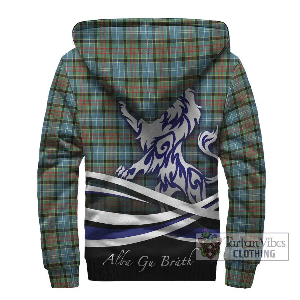 Brisbane Tartan Sherpa Hoodie with Alba Gu Brath Regal Lion Emblem