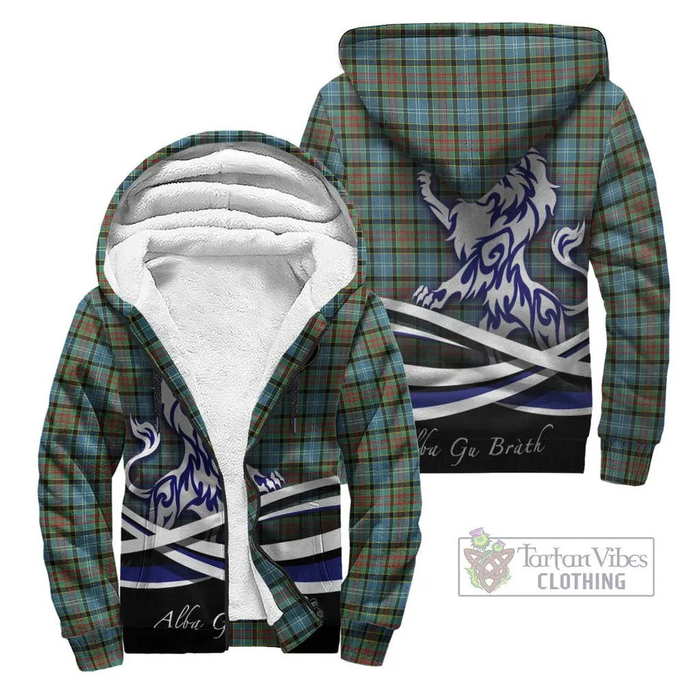 Brisbane Tartan Sherpa Hoodie with Alba Gu Brath Regal Lion Emblem