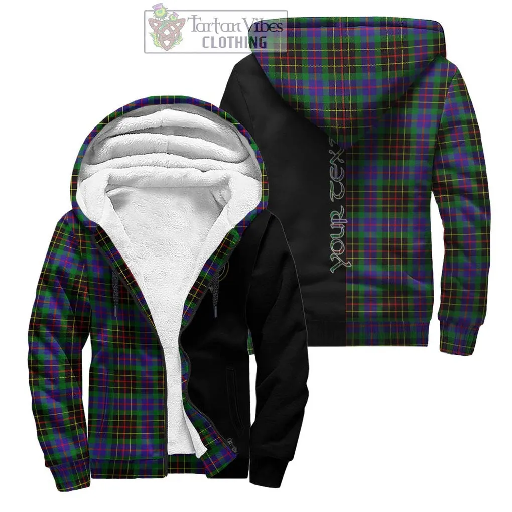 Brodie Hunting Modern Tartan Sherpa Hoodie with Family Crest and Half Of Me Style