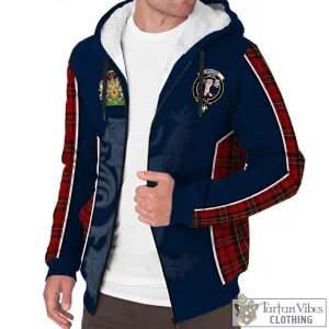 Brodie Tartan Sherpa Hoodie with Family Crest and Lion Rampant Vibes Sport Style