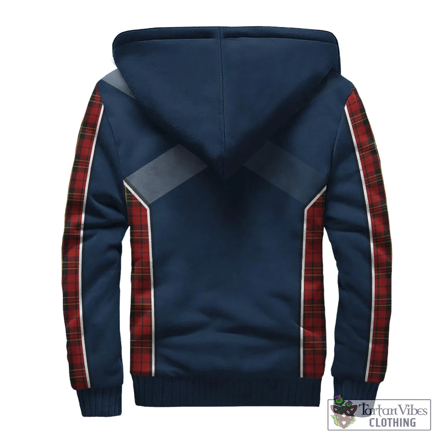 Brodie Tartan Sherpa Hoodie with Family Crest and Lion Rampant Vibes Sport Style