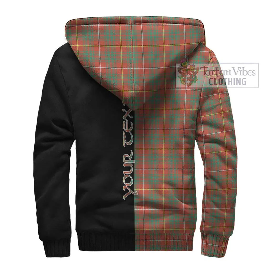 Bruce Ancient Tartan Sherpa Hoodie with Family Crest and Half Of Me Style