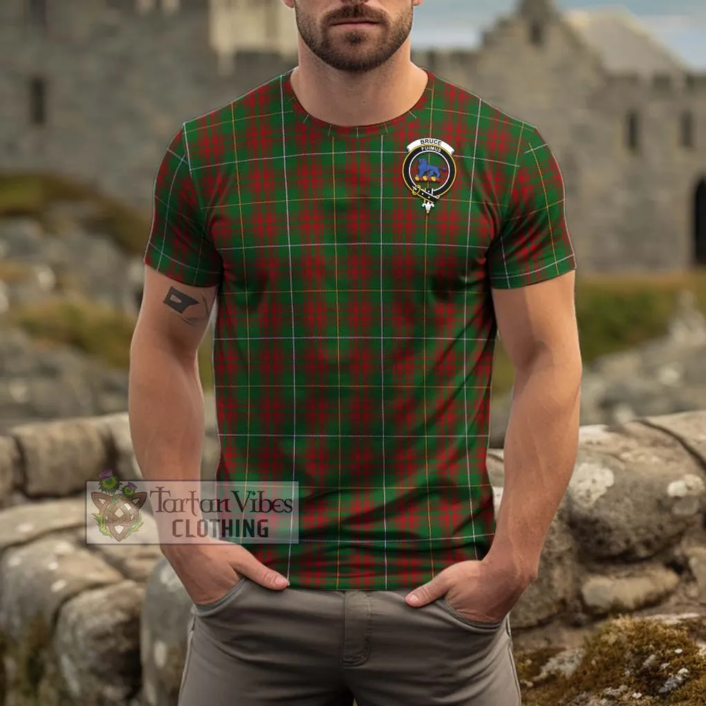 Bruce Hunting Tartan Cotton T-Shirt with Family Crest