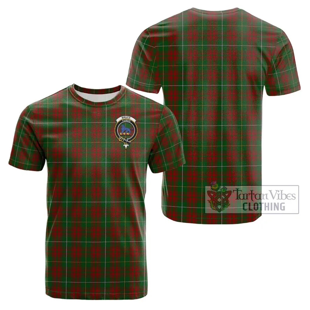 Bruce Hunting Tartan Cotton T-Shirt with Family Crest