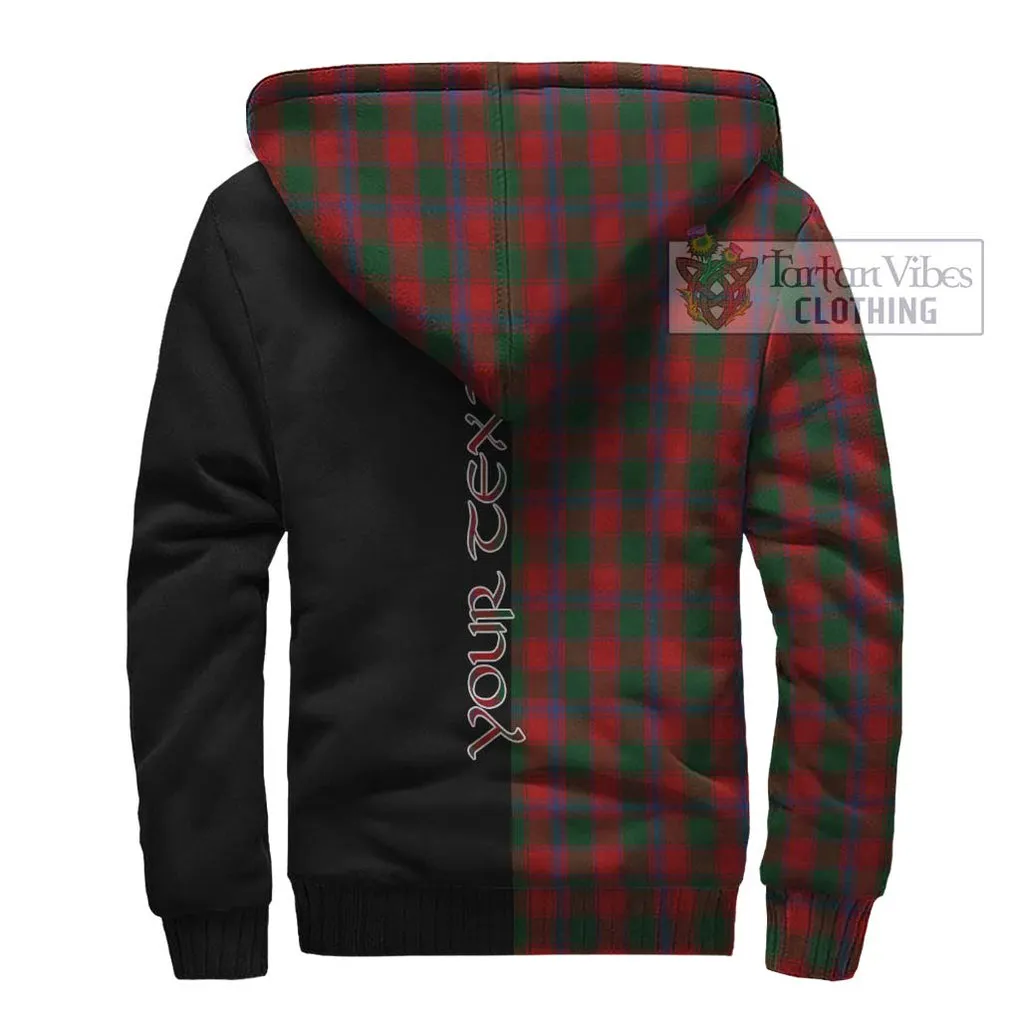 Bruce Old Tartan Sherpa Hoodie with Family Crest and Half Of Me Style