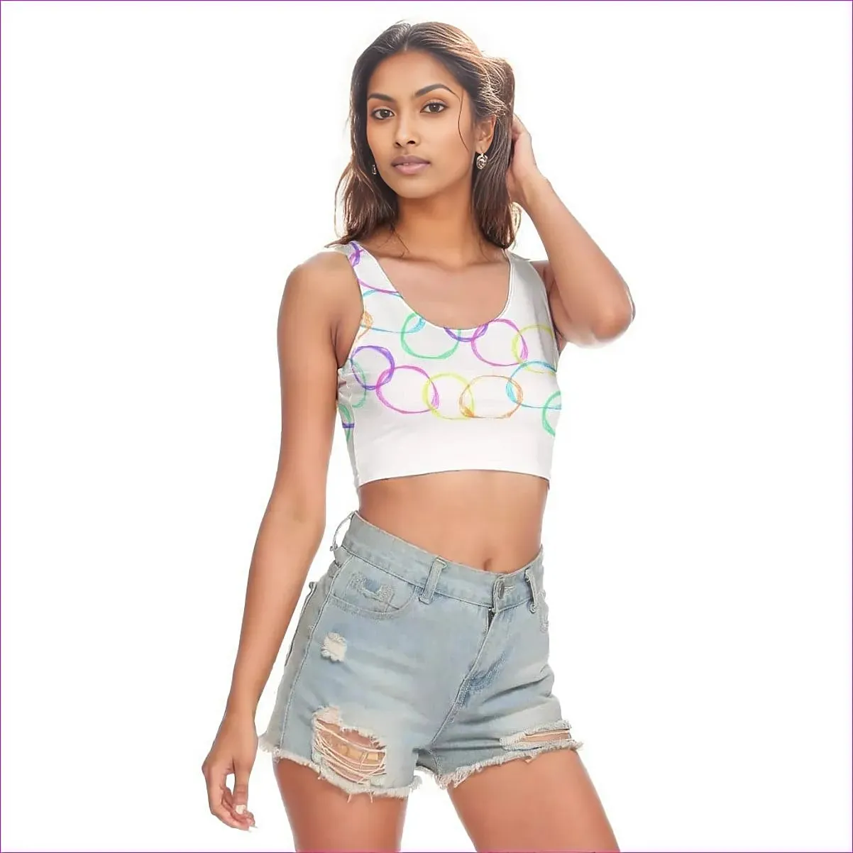 Bubbles Womens Sport Crop Tank Top