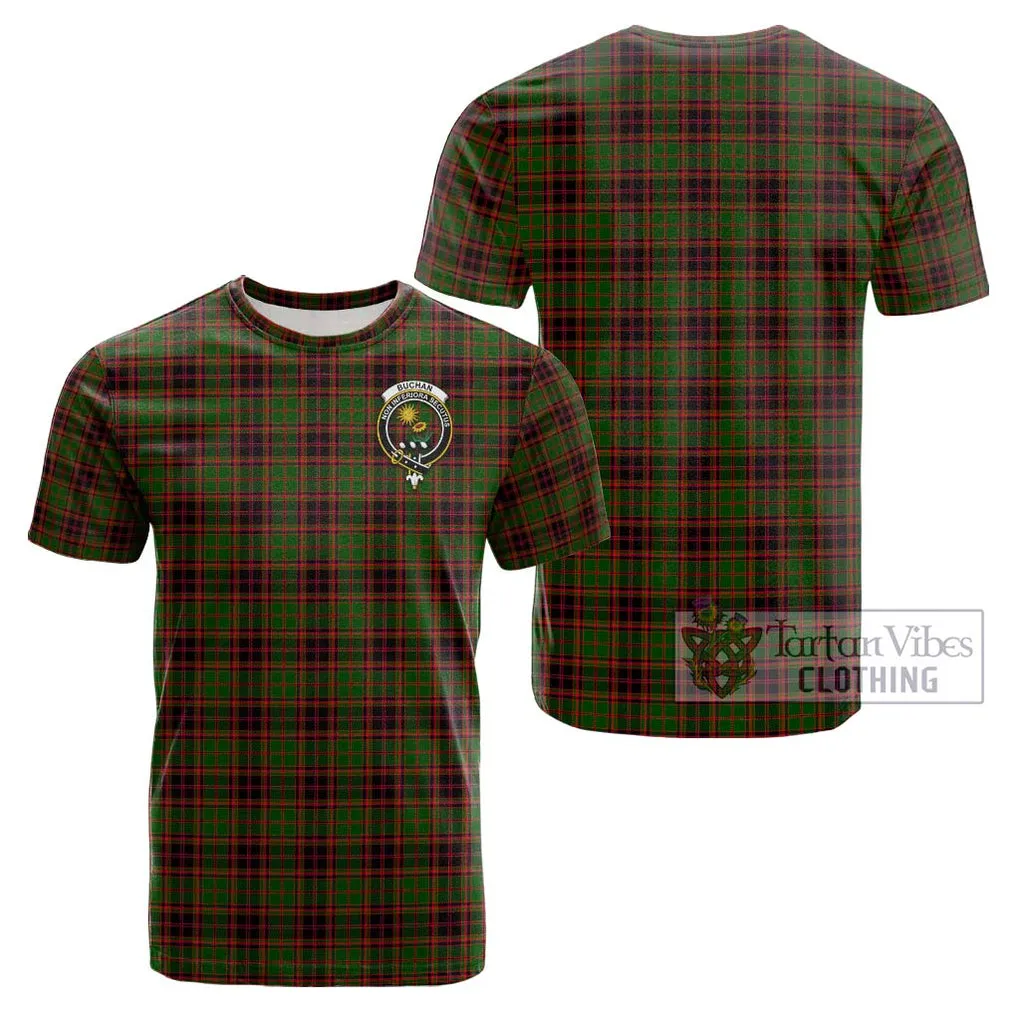 Buchan Tartan Cotton T-Shirt with Family Crest