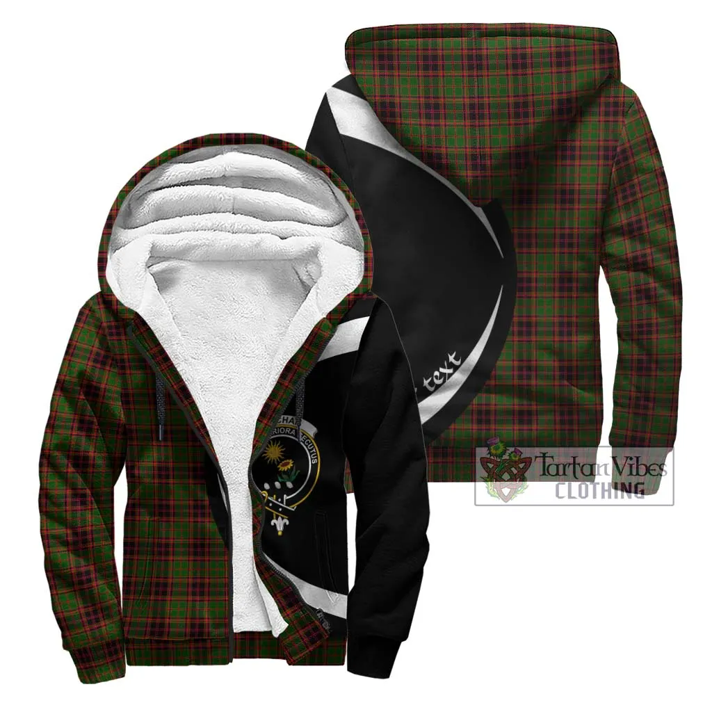 Buchan Tartan Sherpa Hoodie with Family Crest Circle Style