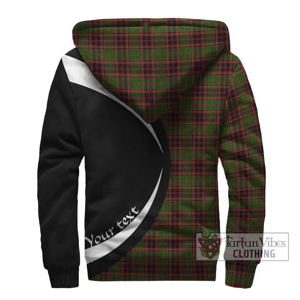 Buchan Tartan Sherpa Hoodie with Family Crest Circle Style