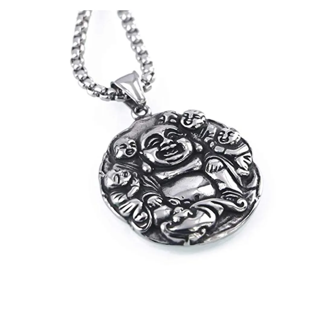 Buddha Necklace Buddhist Chain Gift Buddha Necklace Yoga Meditation Pendant 24in.