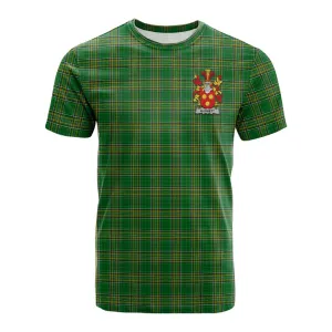 Burnett Irish Clan Tartan Cotton T-shirt with Coat of Arms