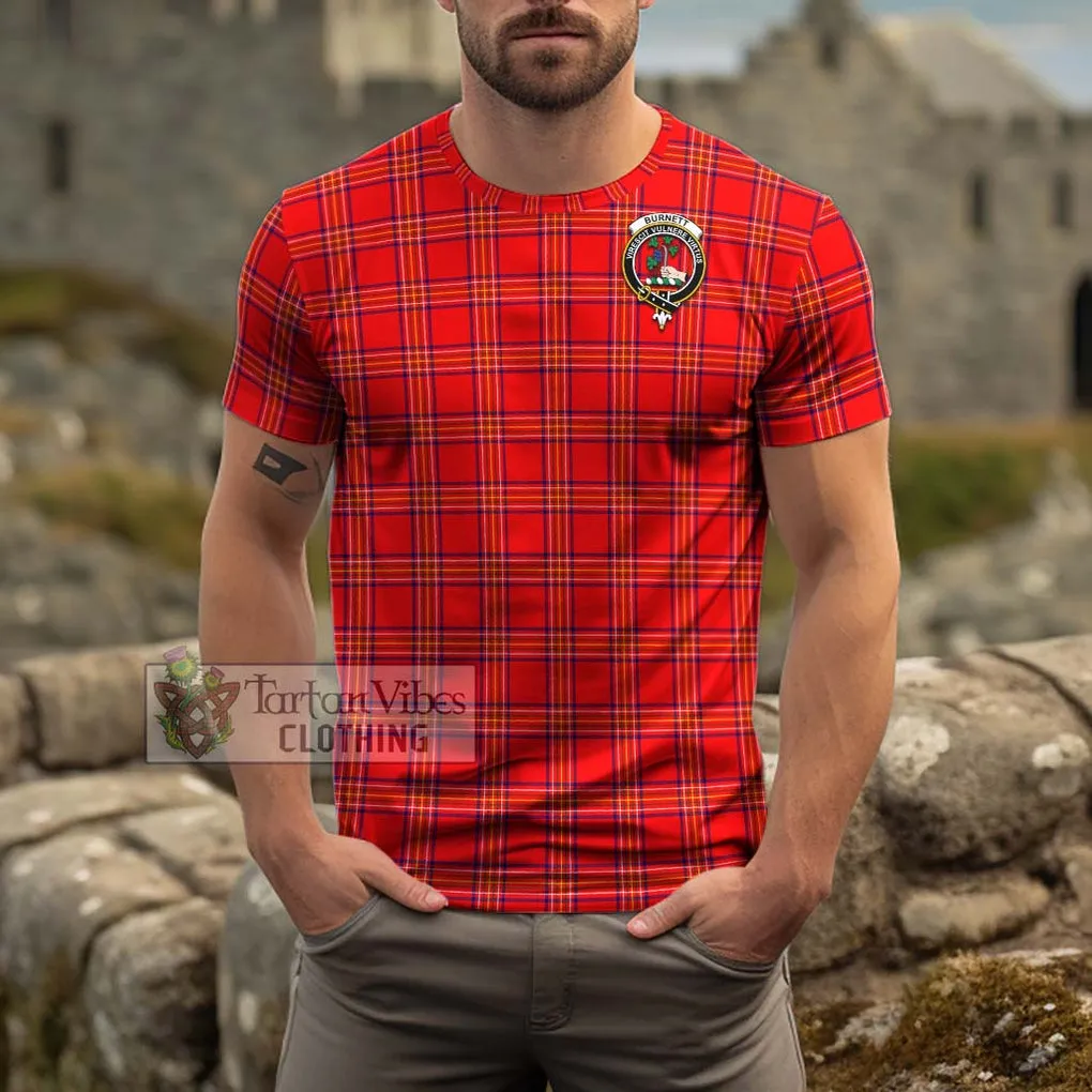 Burnett Modern Tartan Cotton T-Shirt with Family Crest