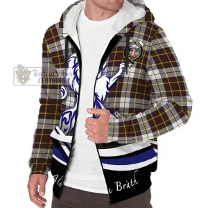 Burns Battalion Weathered Tartan Sherpa Hoodie with Alba Gu Brath Regal Lion Emblem