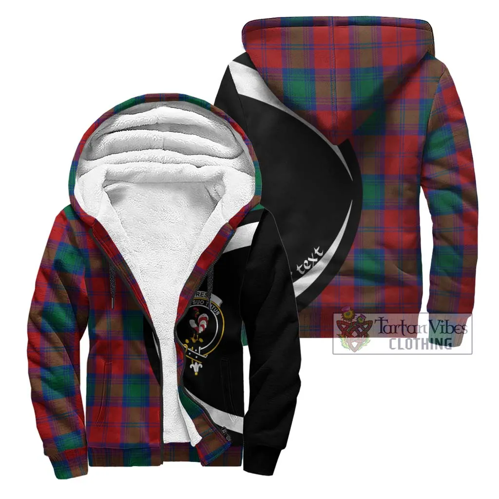 Byres (Byses) Tartan Sherpa Hoodie with Family Crest Circle Style