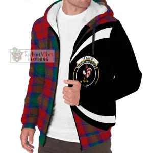 Byres (Byses) Tartan Sherpa Hoodie with Family Crest Circle Style