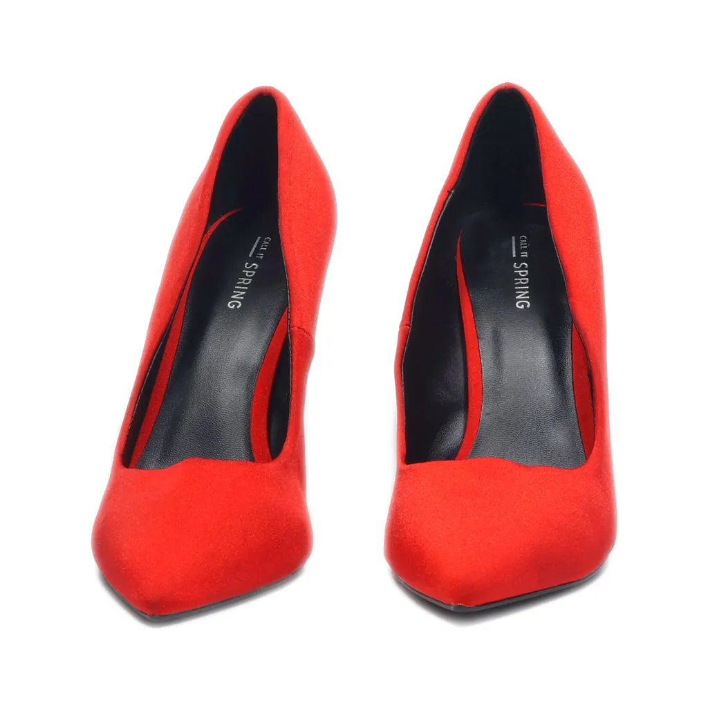 Call It Spring High-Heel Shoes Canvas Red Colour For Women