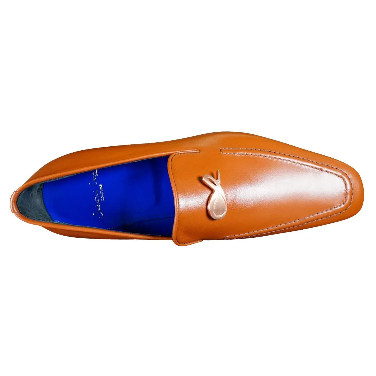 Caramello With Rose Gold Hardware Leather Loafers