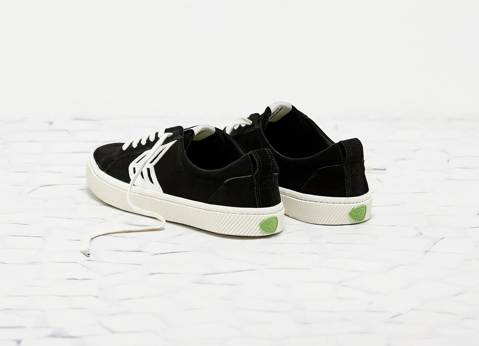 CATIBA Low Black Suede Ivory Logo Sneaker Men