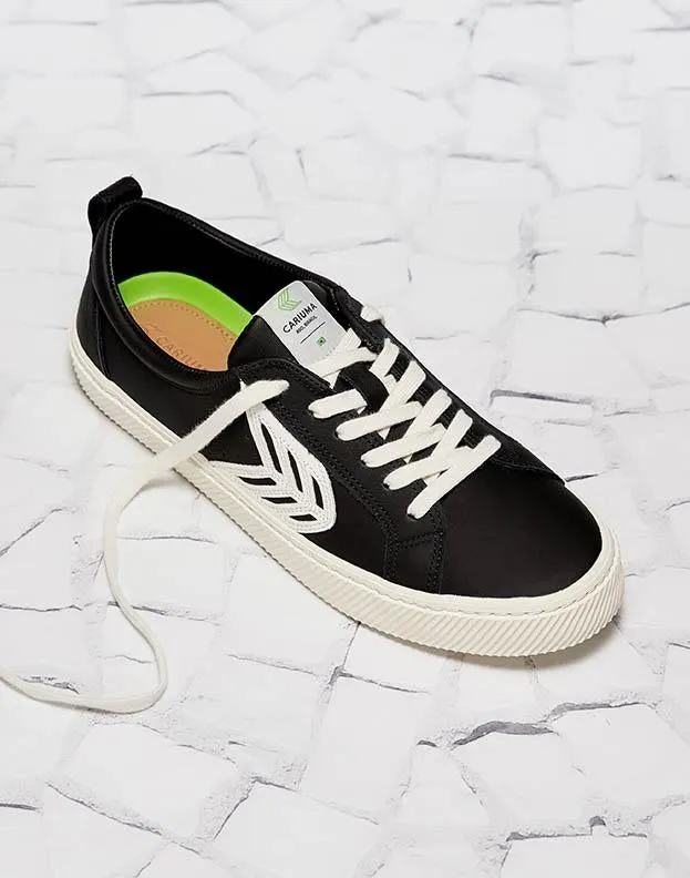 CATIBA Low Black Suede Ivory Logo Sneaker Men