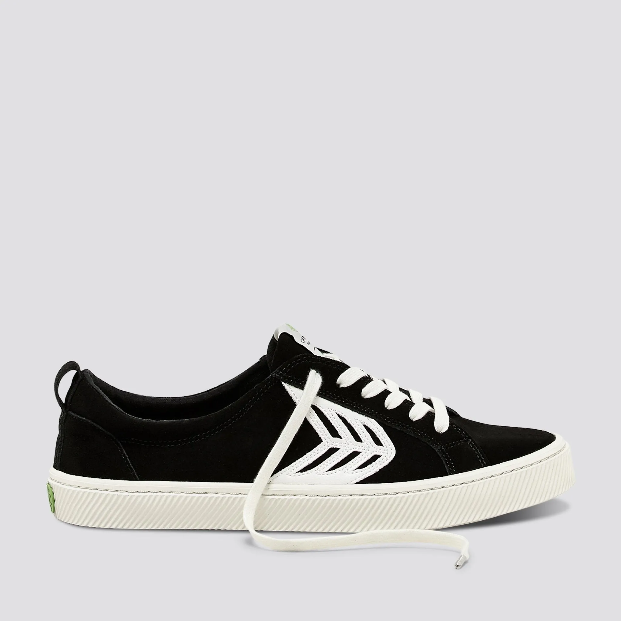 CATIBA Low Black Suede Ivory Logo Sneaker Men