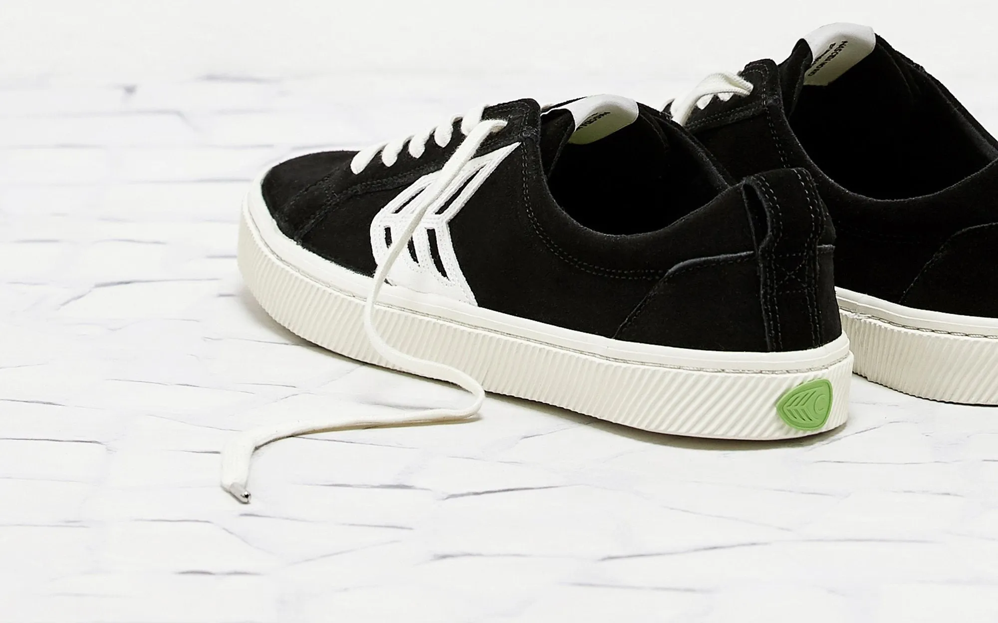 CATIBA Low Black Suede Ivory Logo Sneaker Men