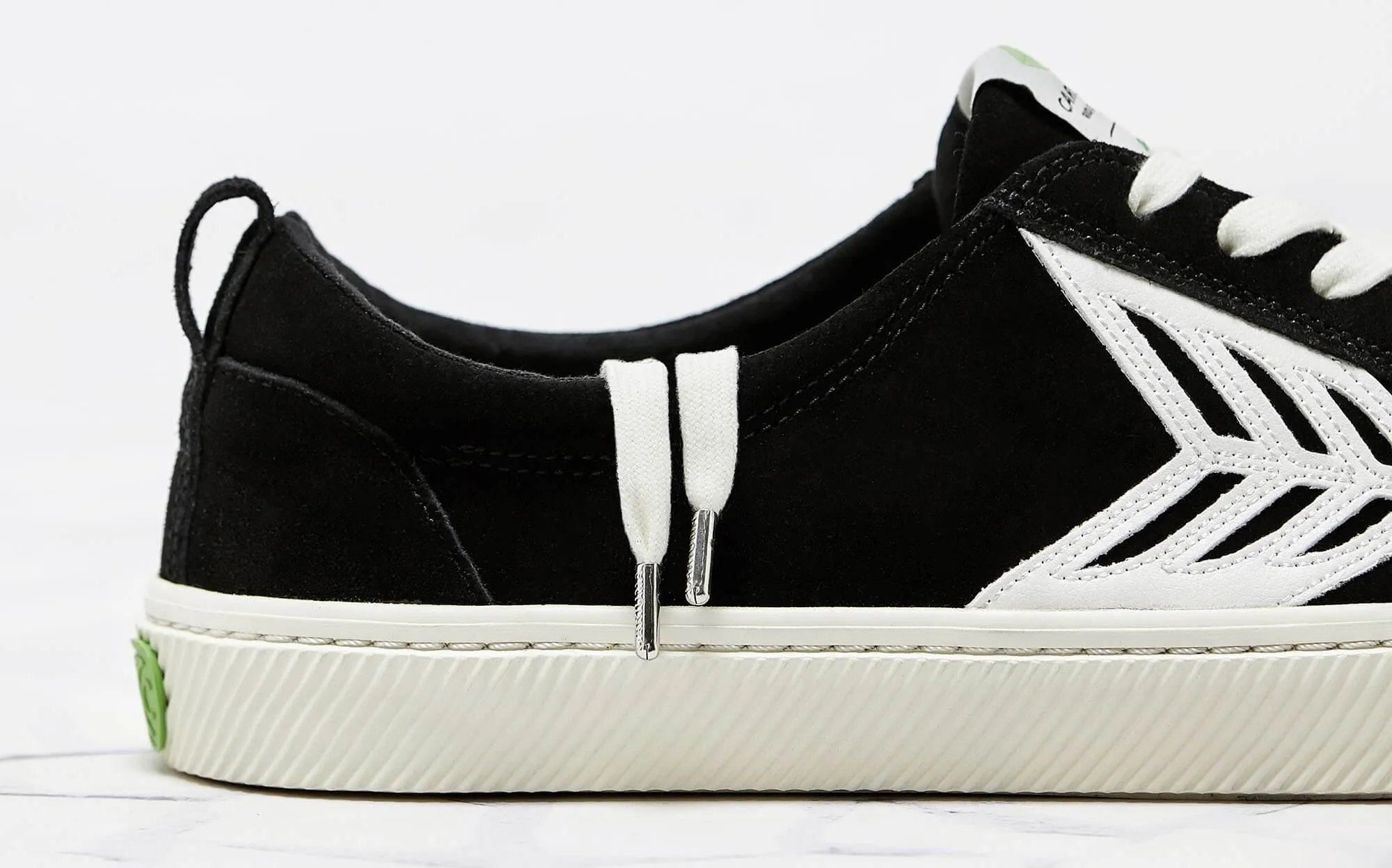 CATIBA Low Black Suede Ivory Logo Sneaker Men