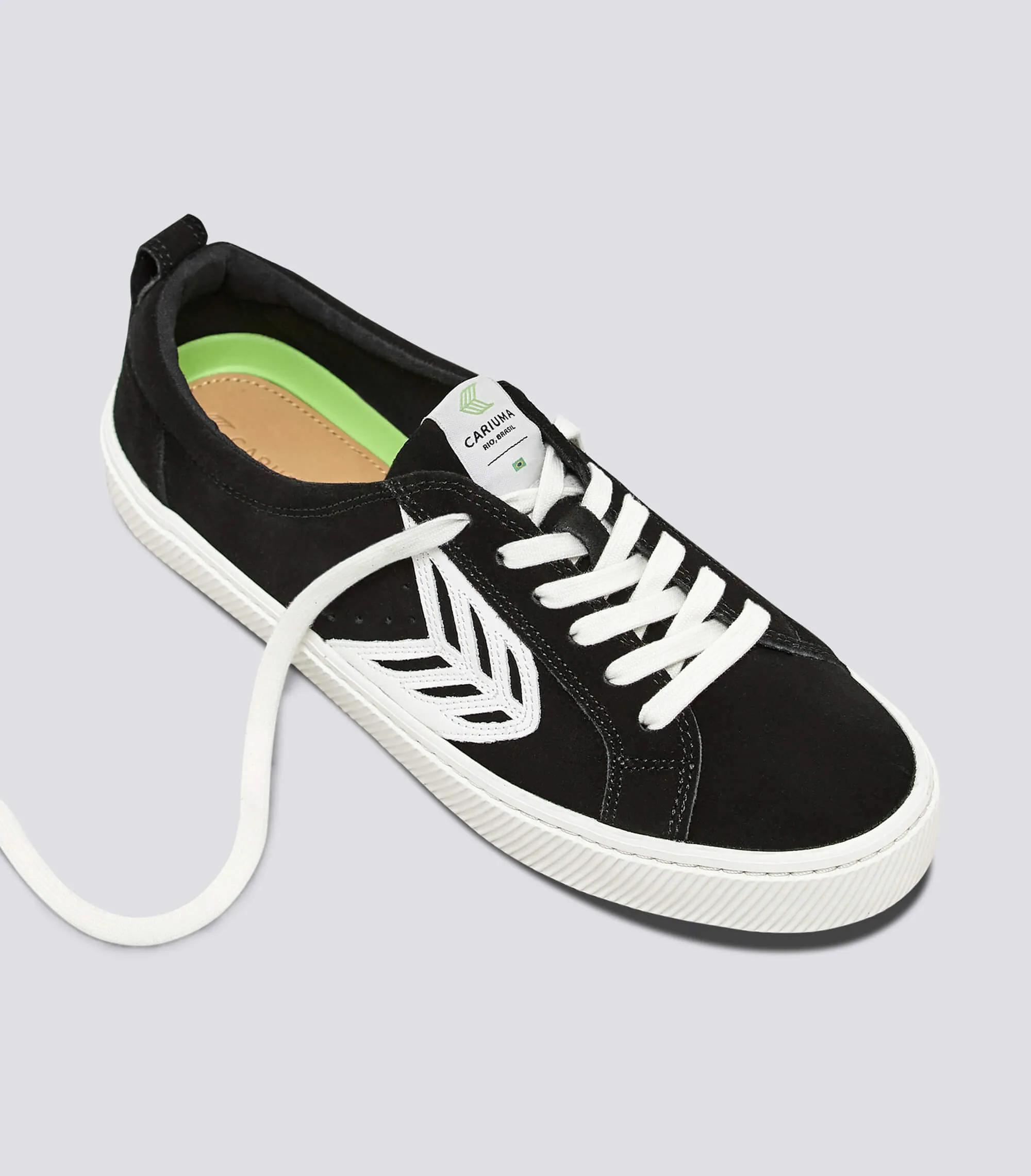 CATIBA Low Black Suede Ivory Logo Sneaker Women