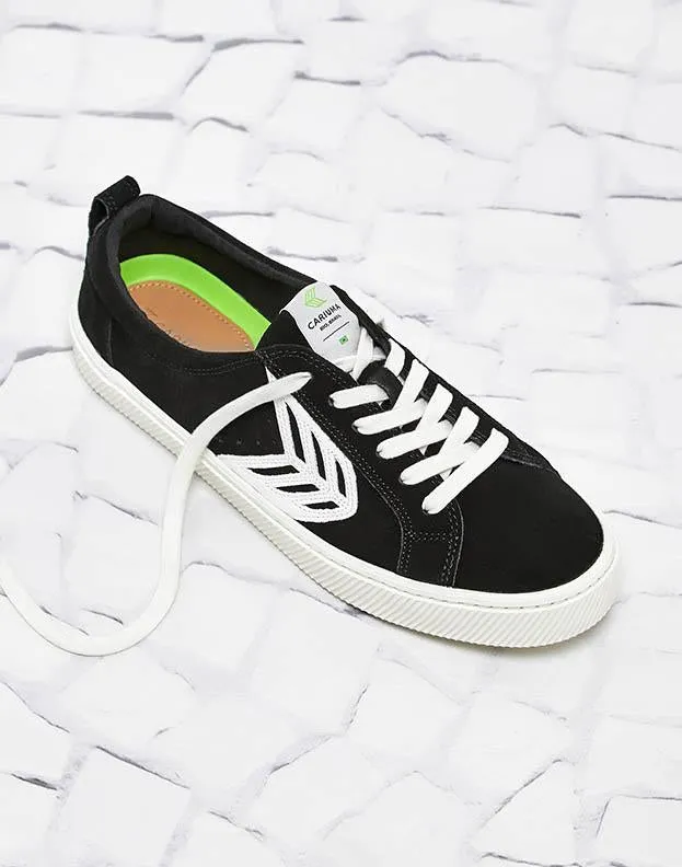 CATIBA Low Black Suede Ivory Logo Sneaker Women