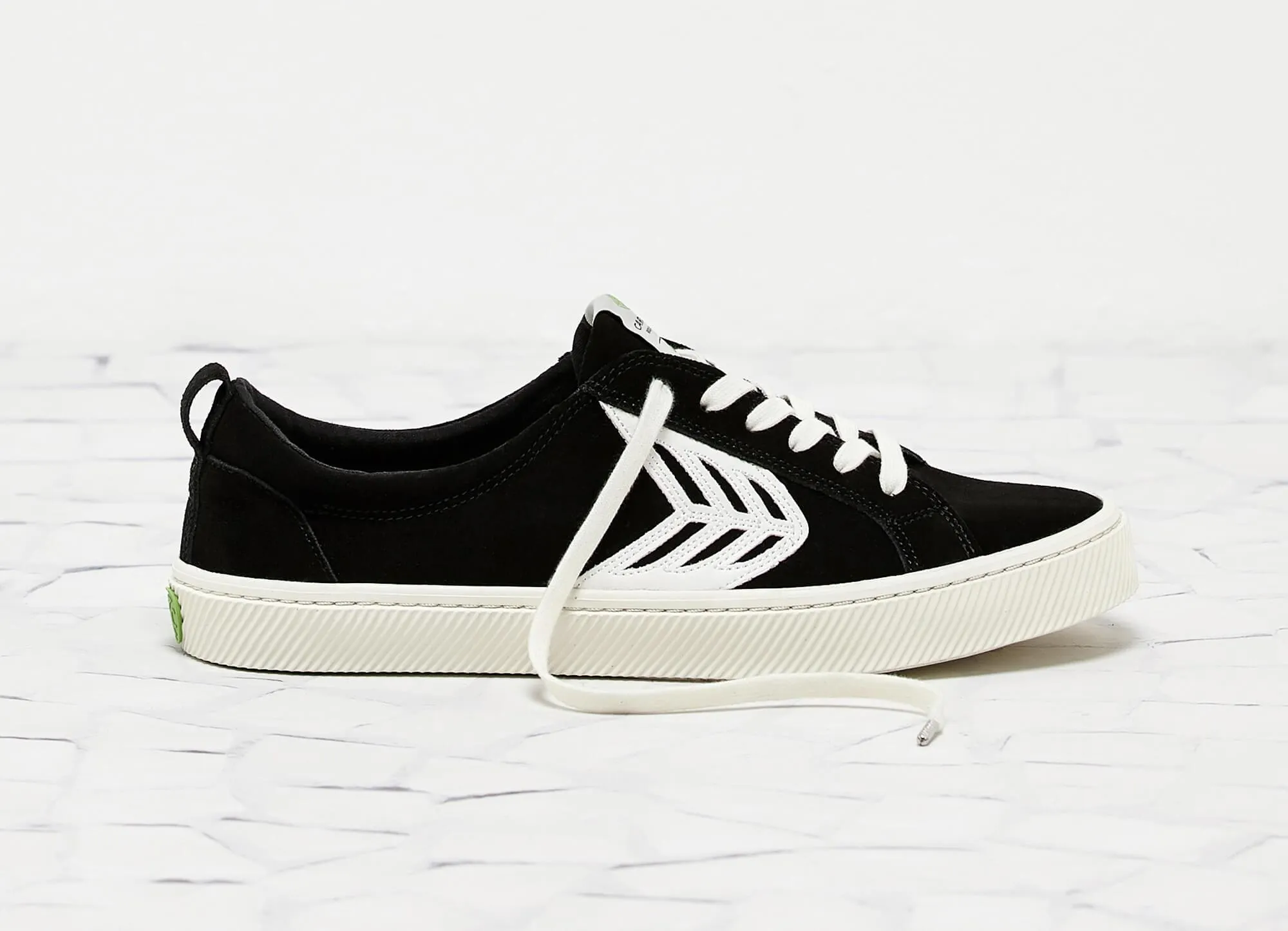 CATIBA Low Black Suede Ivory Logo Sneaker Women