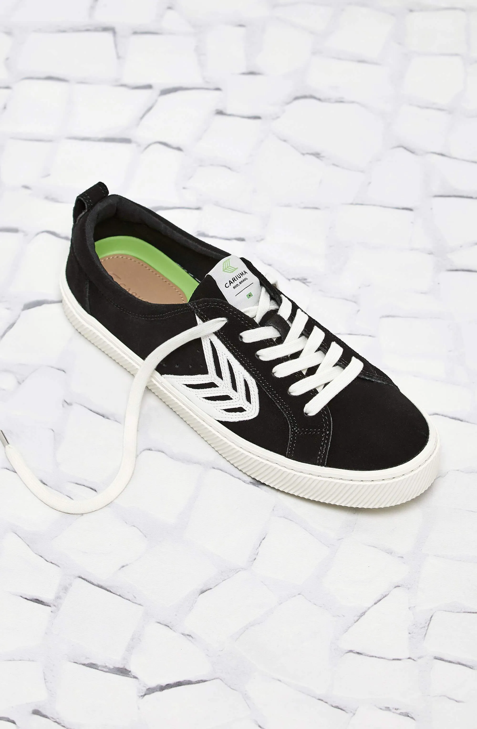 CATIBA Low Black Suede Ivory Logo Sneaker Women