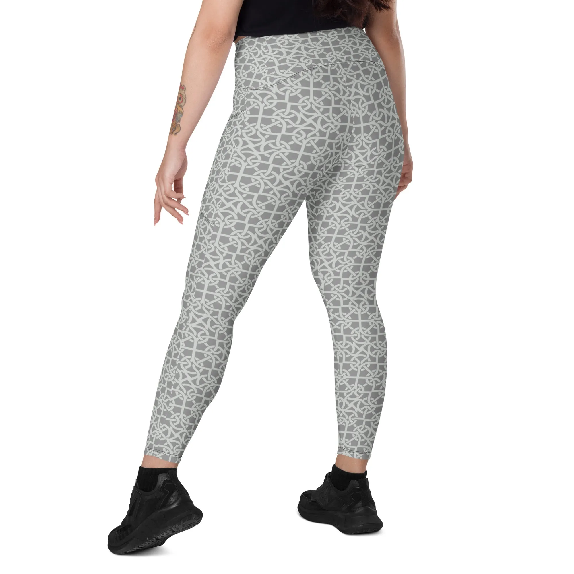 Celtic Chain Gray Leggings with pockets