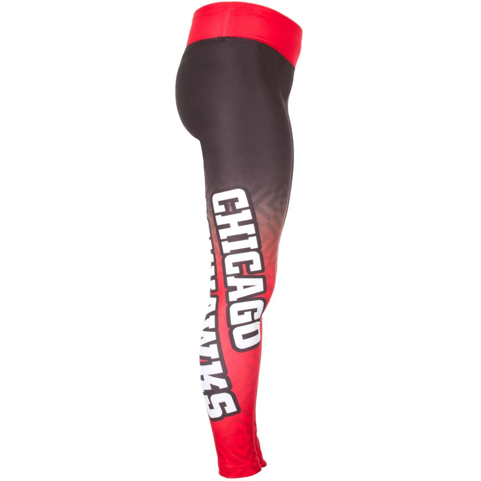 Chicago Blackhawks FC Women Black Red Workout Performance Leggings