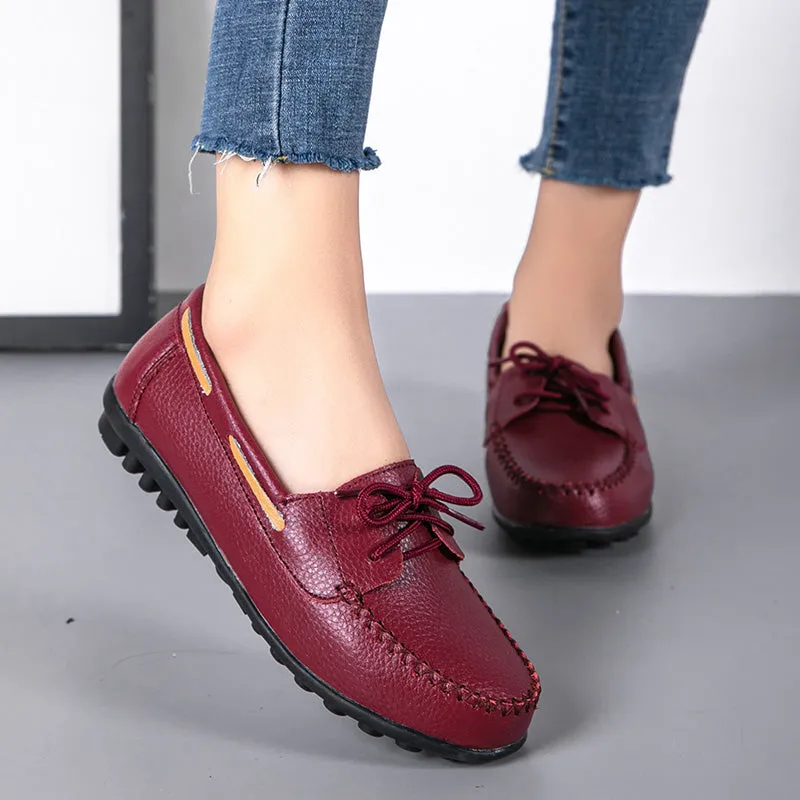 Cilool Genuine Leather Fashion Women Flats