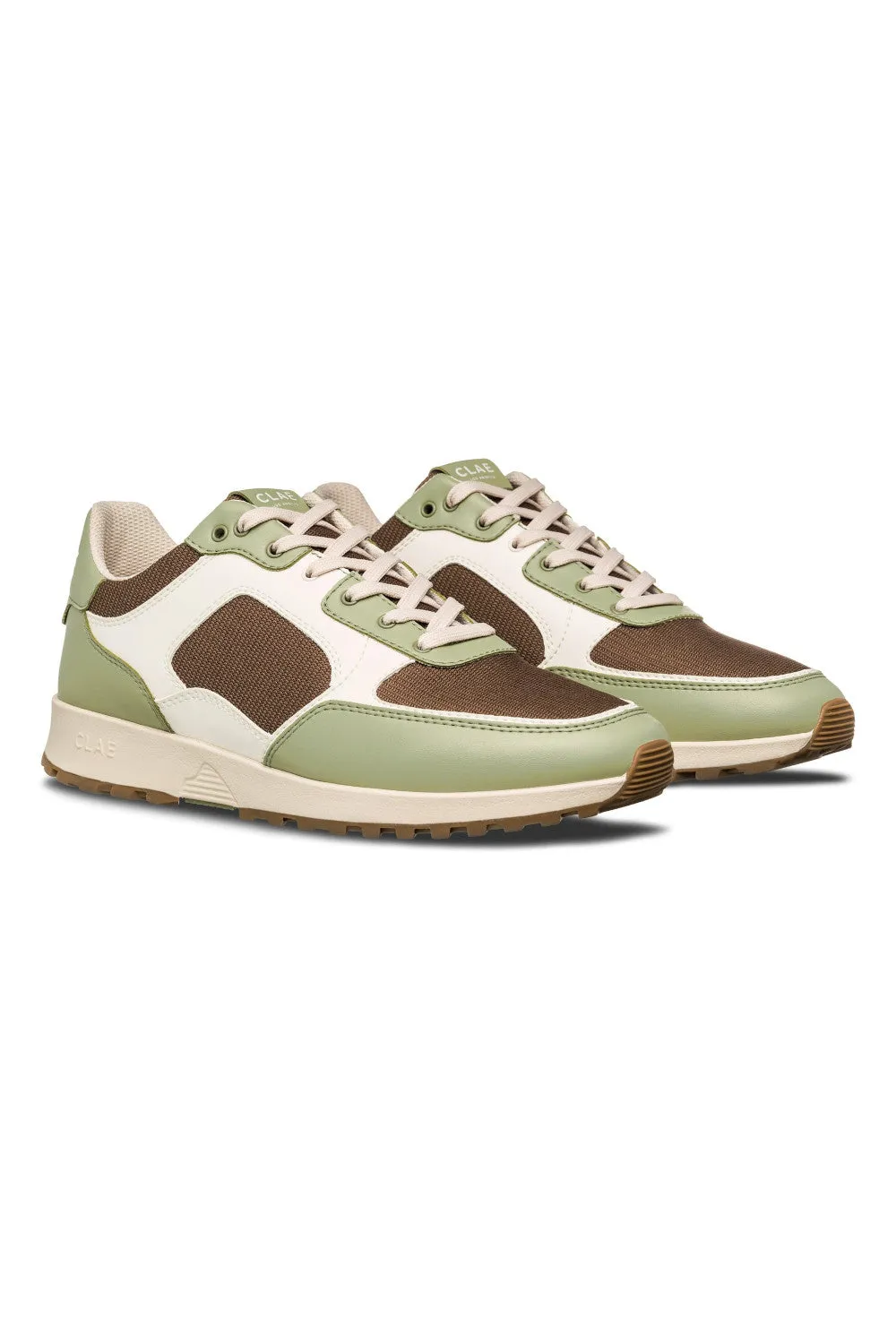 Clae Joshua Cactus Sneakers in Sage White Brown