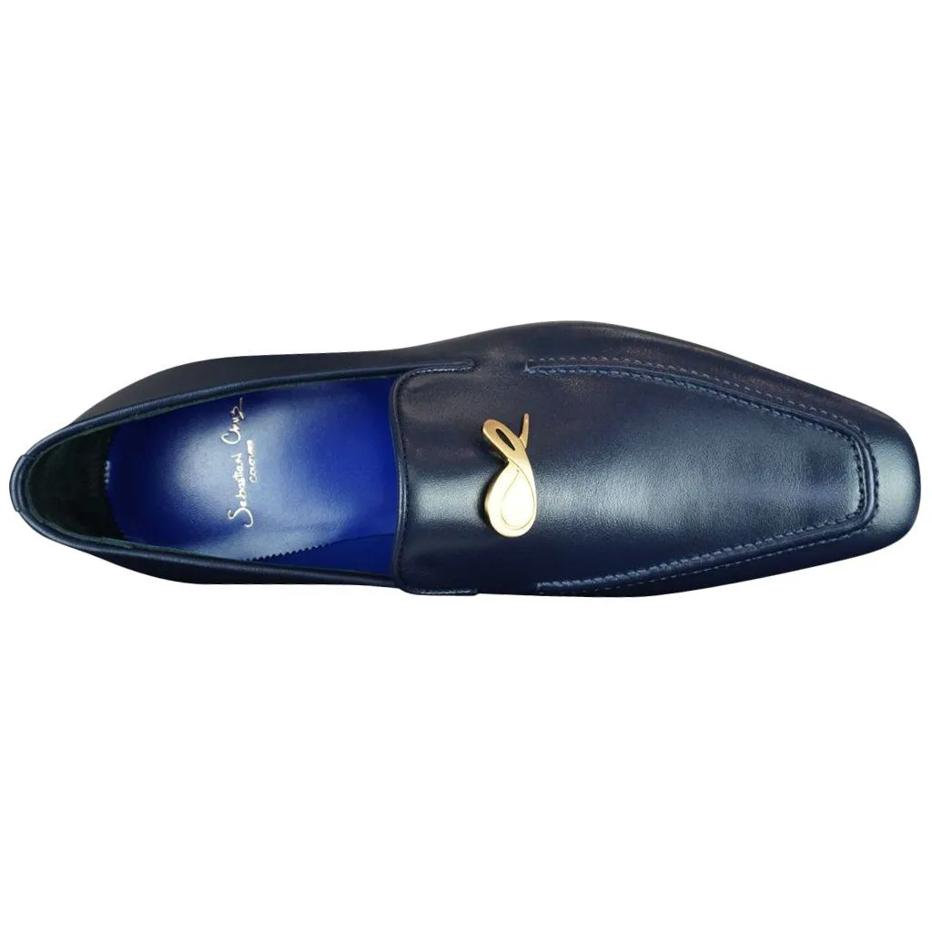 Classica Blu Mezzanotte With Yellow Gold Hardware Leather Loafer